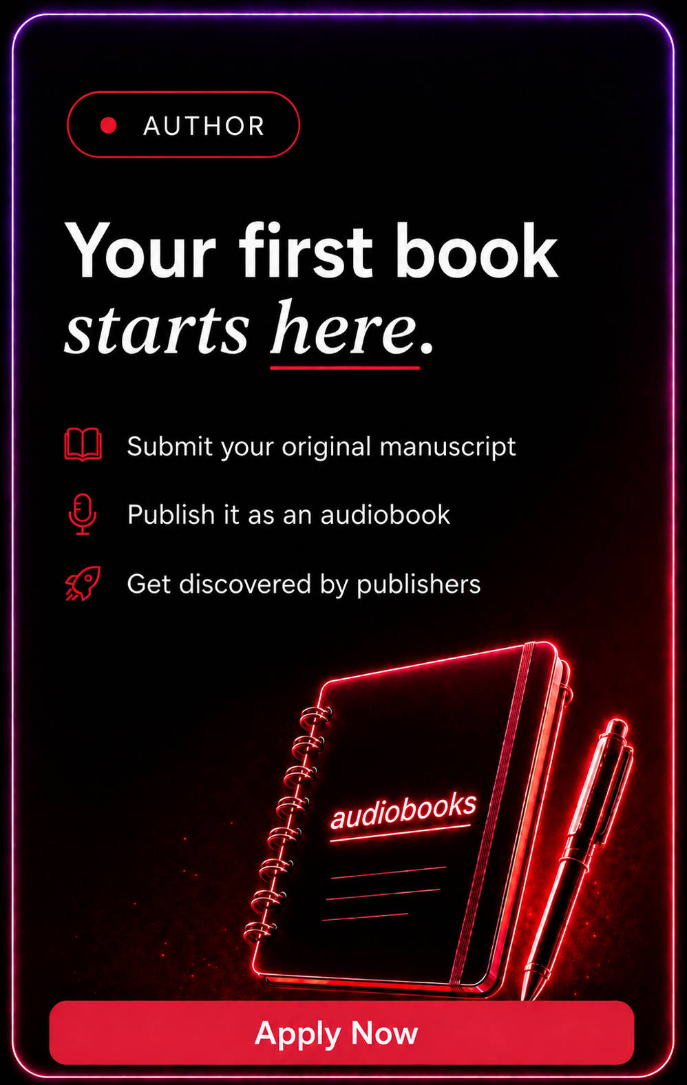 Author — Your first book starts here