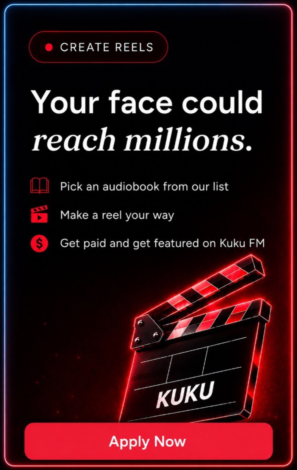 Create Reels — Your face could reach millions